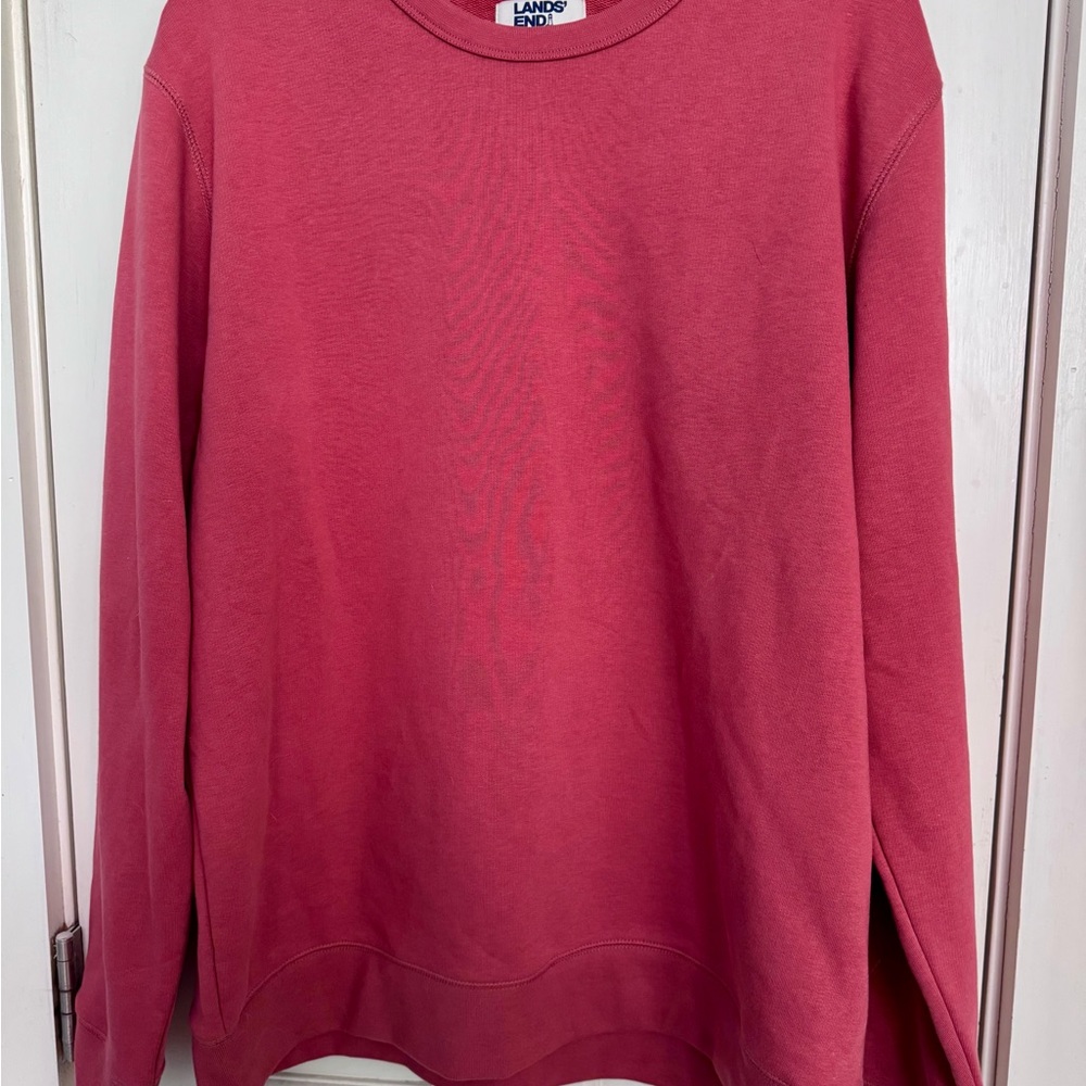 Lands' End Serious Sweats orange sweatshirt NWOT
